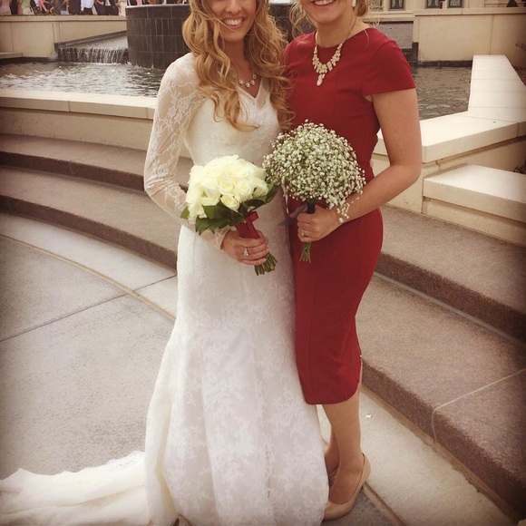 Maroon slim dress - Picture 4 of 4